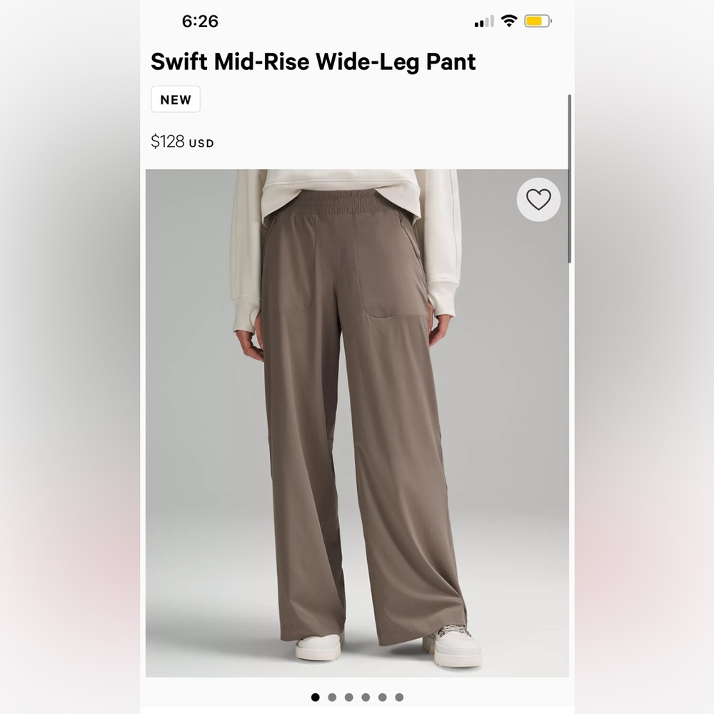 Lululemon Swift Mid-Rise Wide-Leg Pant